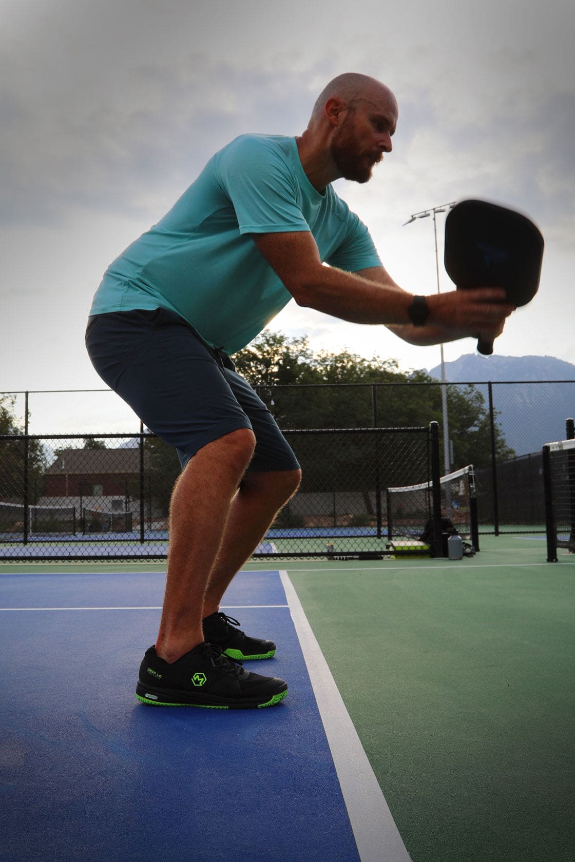 Black & Green Drop 1.0 Pickleball Shoes
