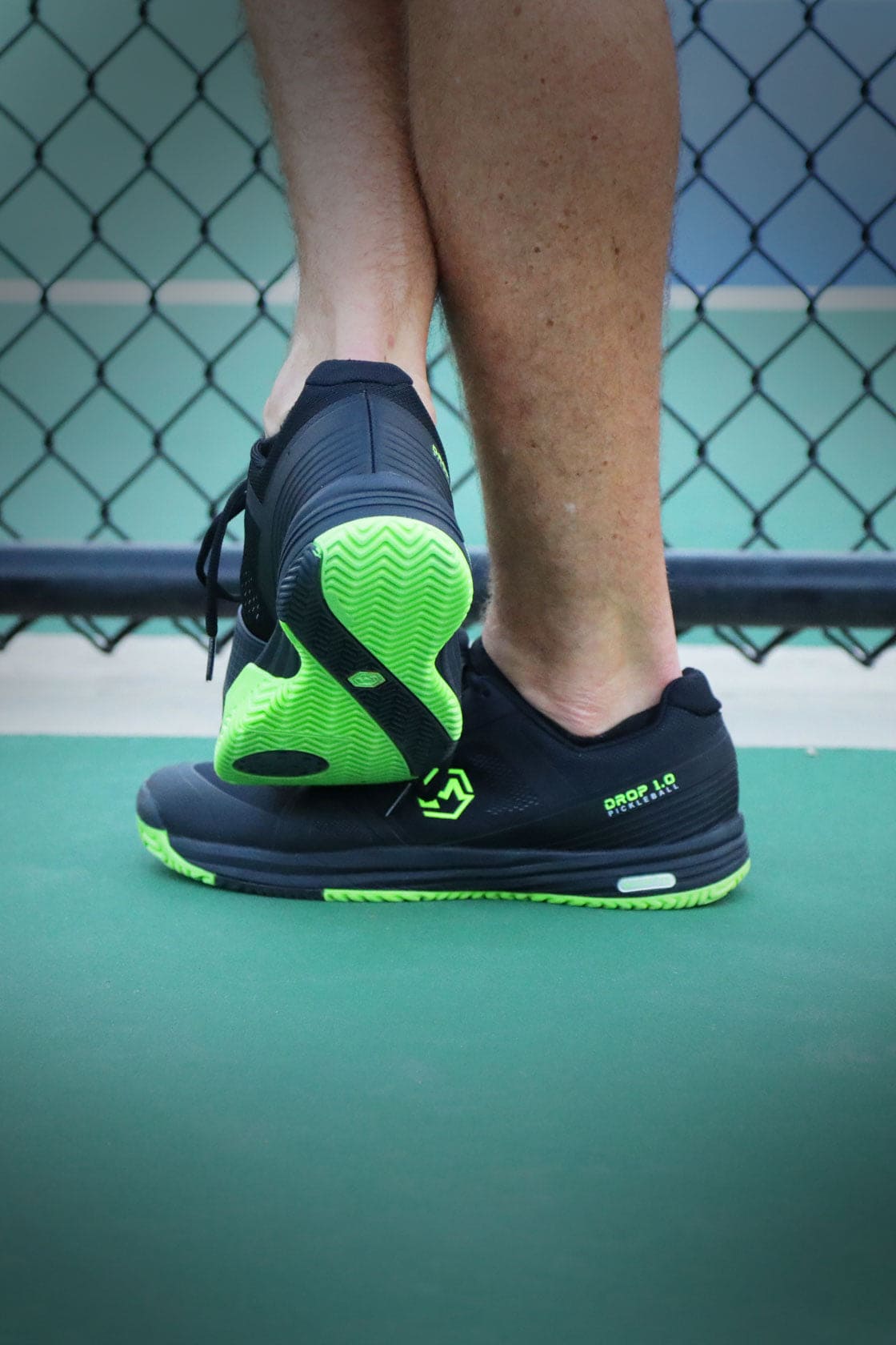 Black & Green Drop 1.0 Pickleball Shoes