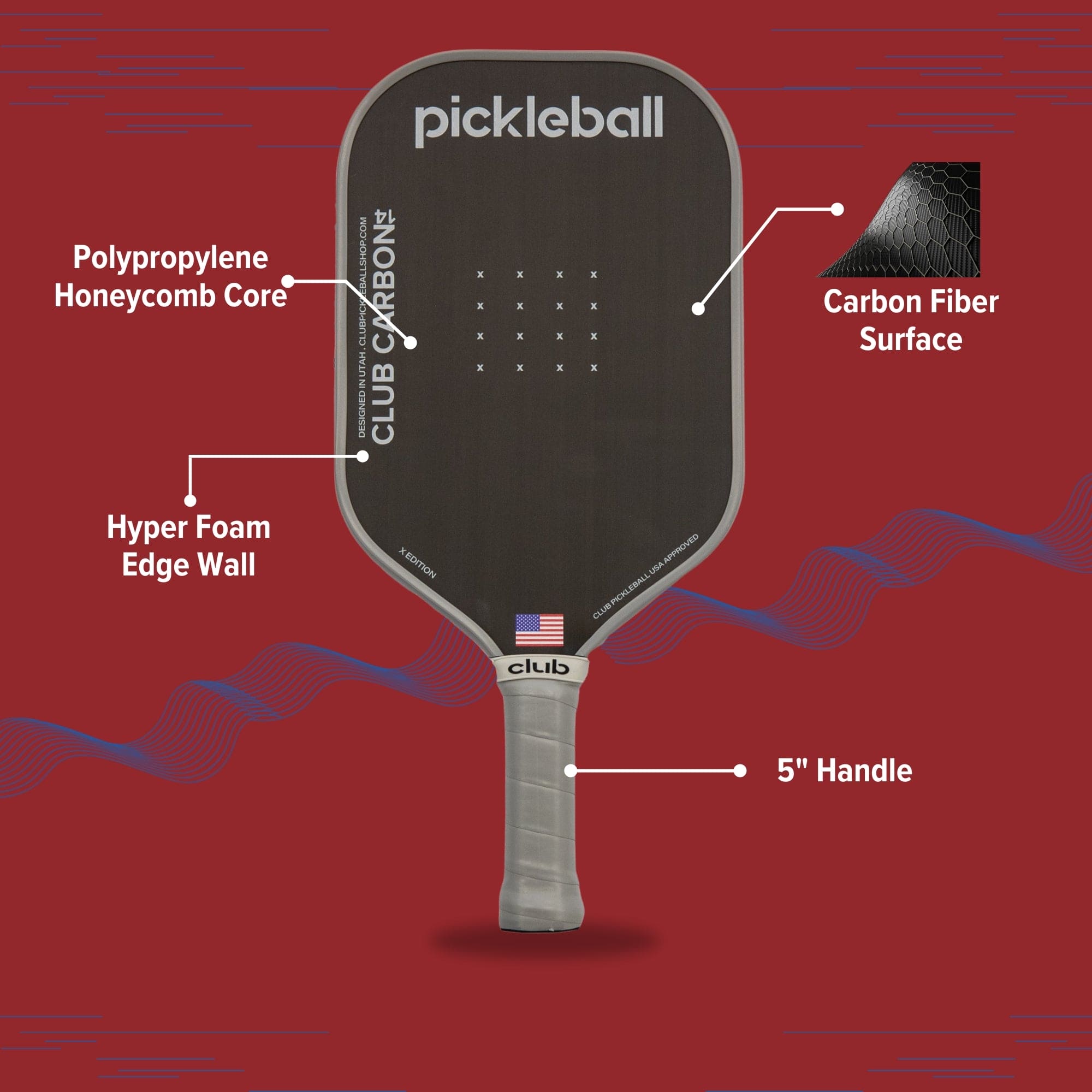 Club Carbon X 14mm Pickleball Paddle