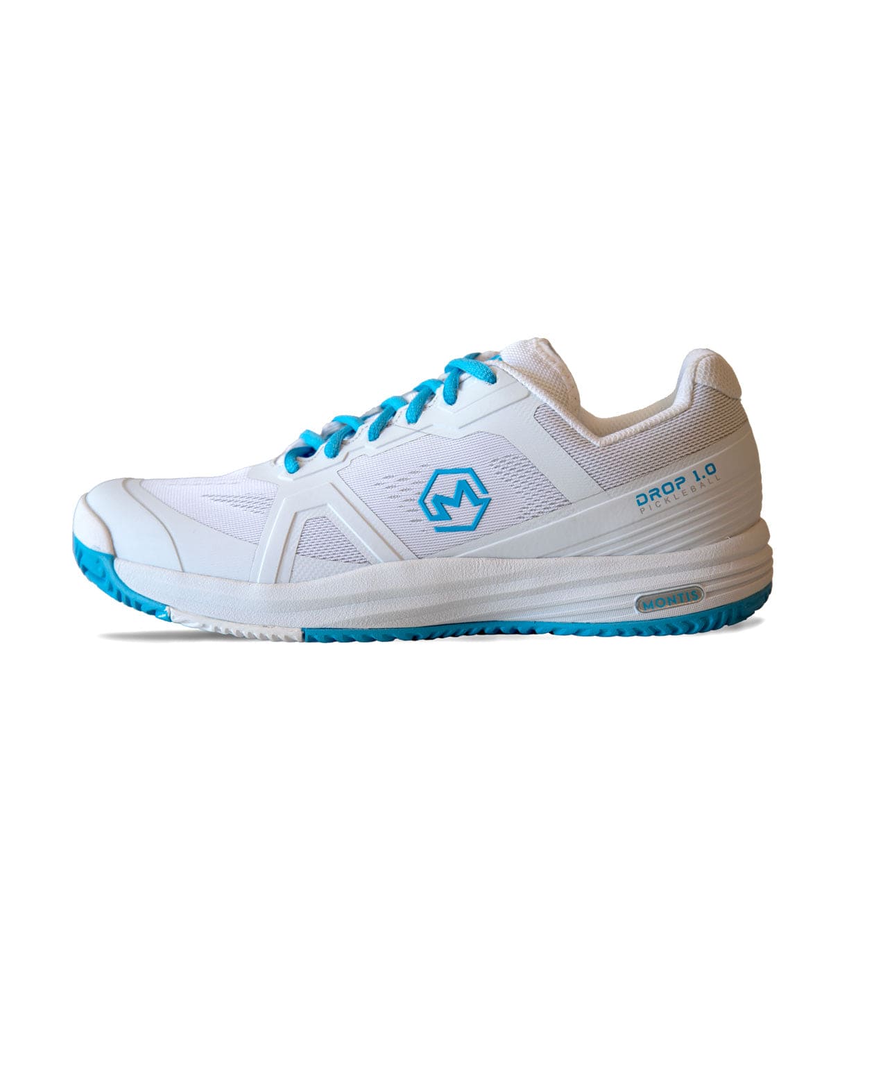 White & Blue Drop 1.0 Pickleball Shoes