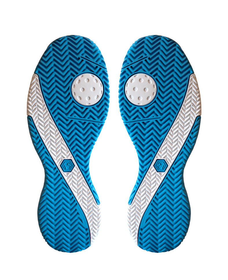 White & Blue Drop 1.0 Pickleball Shoes