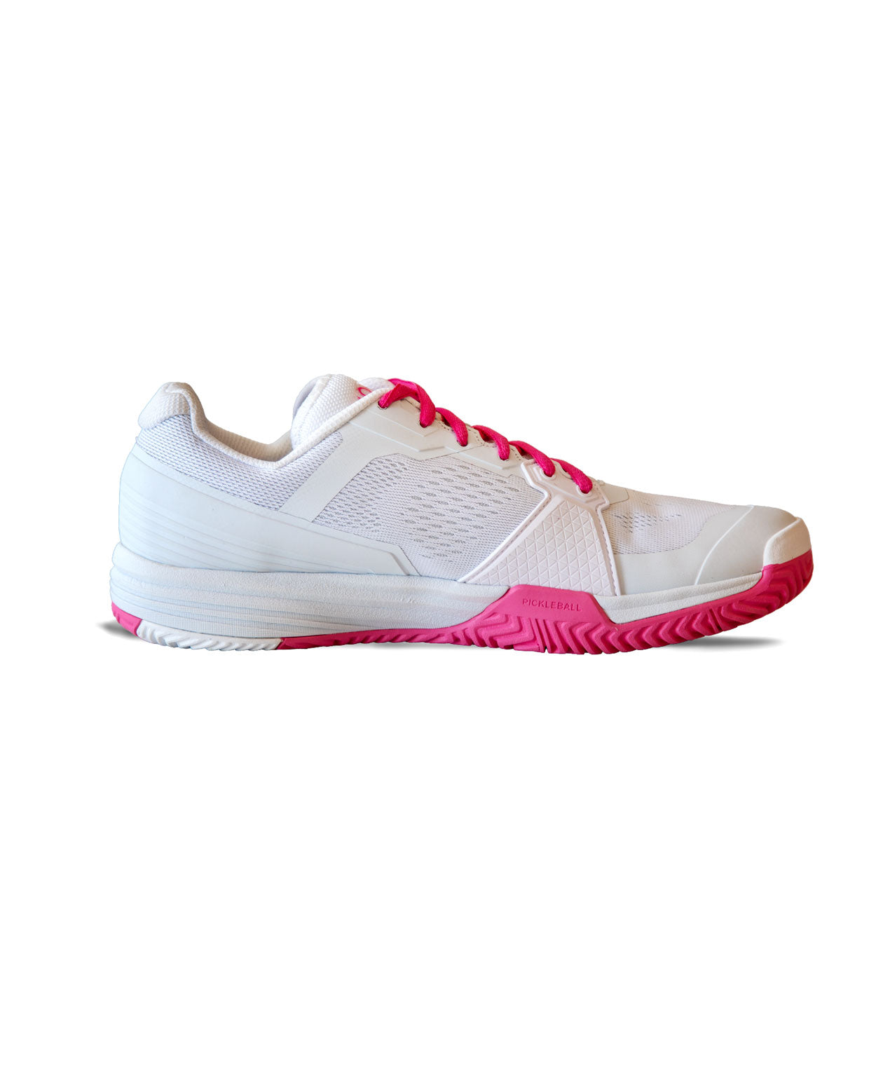 White & Pink Drop 1.0 Pickleball Shoes