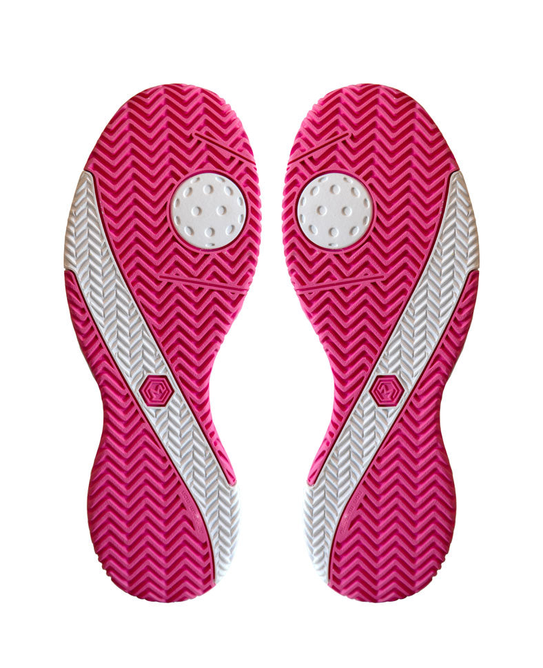 White & Pink Drop 1.0 Pickleball Shoes