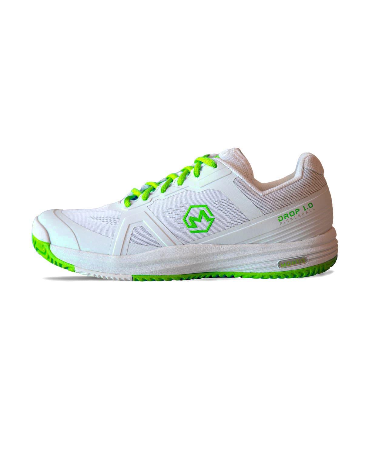 White & Green Drop 1.0 Pickleball Shoes
