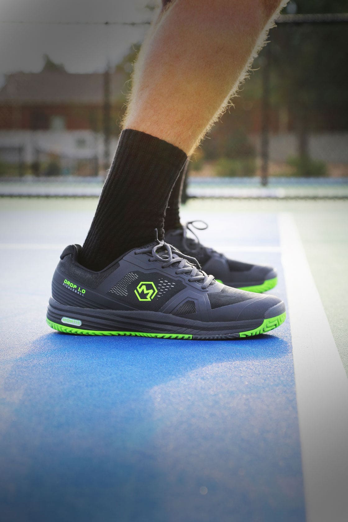 Grey & Green Drop 1.0 Pickleball Shoes