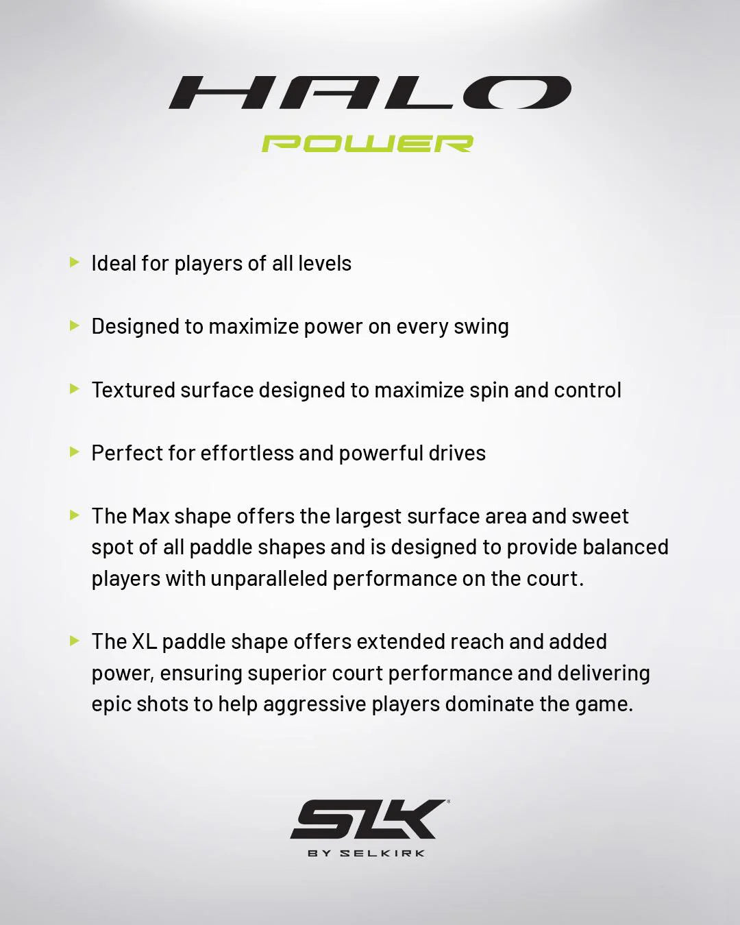 Selkirk SLK HALO POWER MAX Pickleball Paddle
