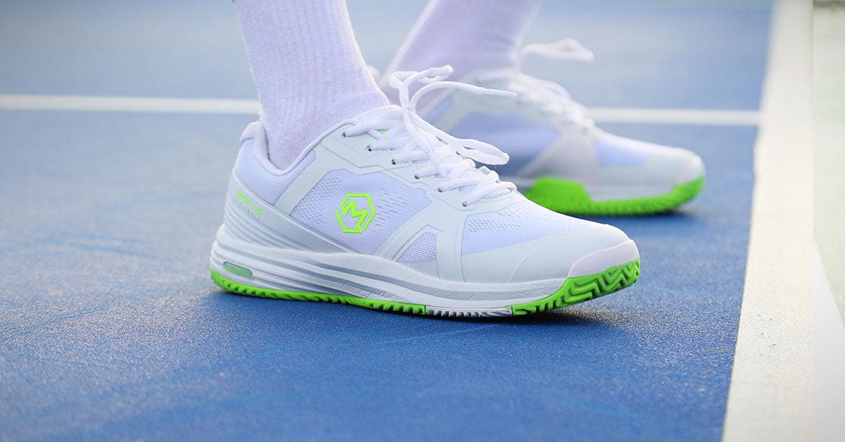 White & Green Drop 1.0 Pickleball Shoes