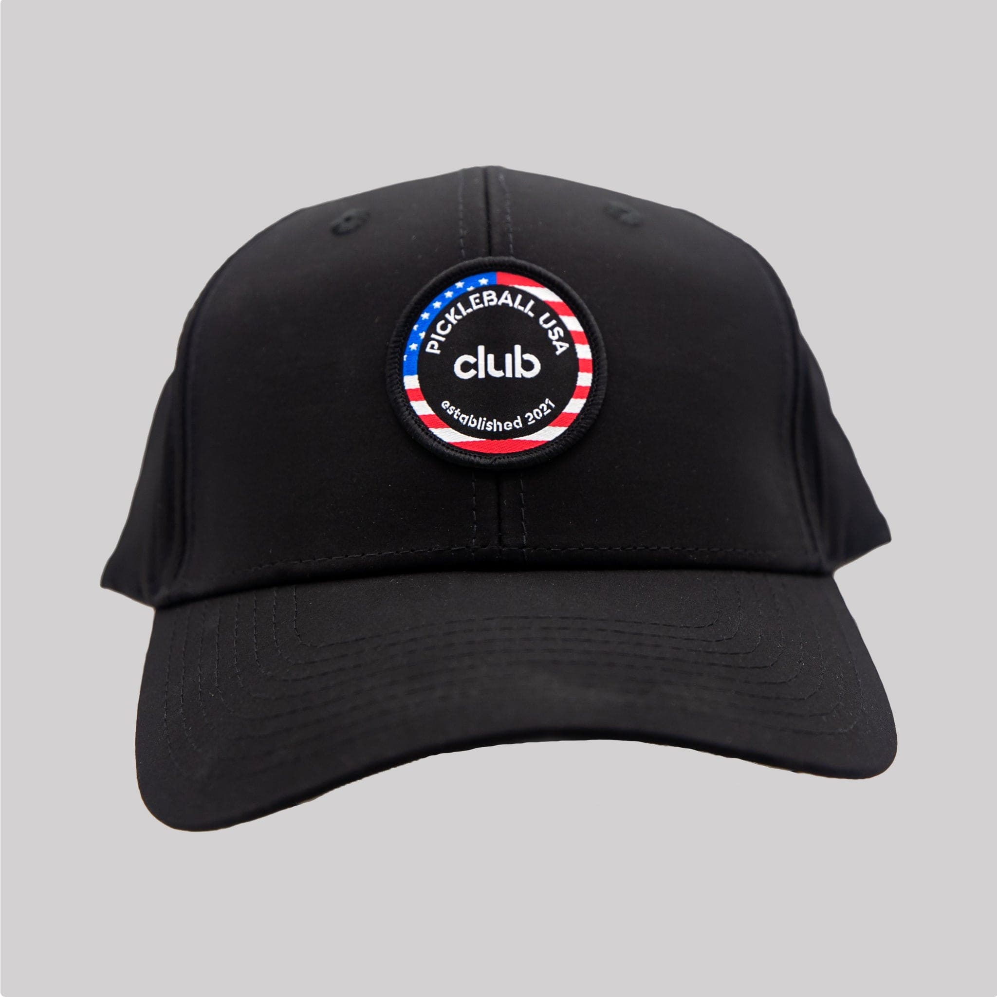 New Club Hat - Black with Red White and Blue Patch