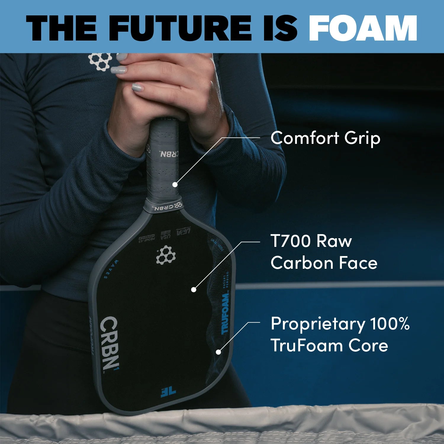 CRBN³ TruFoam Waves (Elongated) Pickleball Paddle