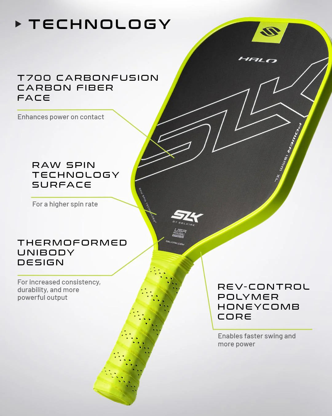 Selkrik SLK HALO POWER XL Pickleball Paddle