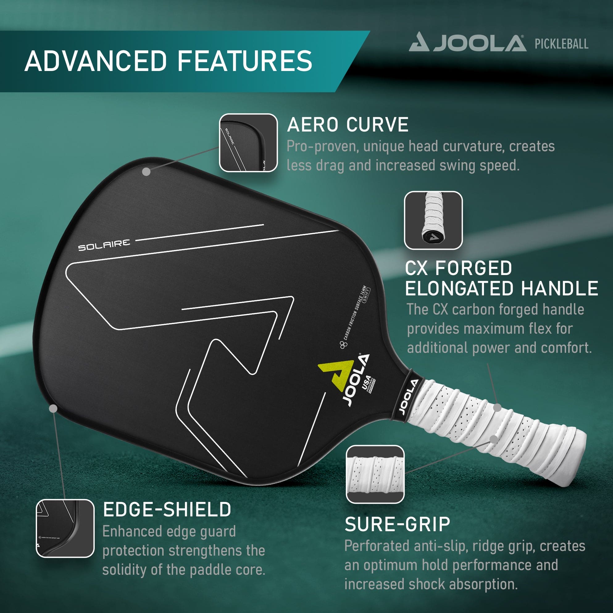 JOOLA Solaire CFS 14 Swift Pickleball Paddle